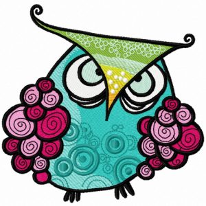 Grouchy owl 3 embroidery design