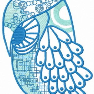 Grouchy owl embroidery design