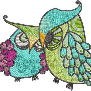 Grouchy owls 2 embroidery design