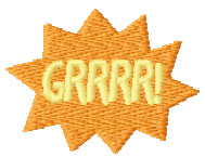 GRRRR embroidery design