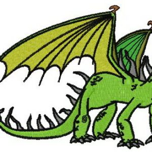 Grumpy dragon embroidery design