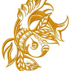 Grumpy golden fish 2 embroidery design