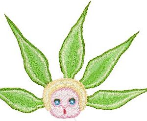 Snugglepot with Gumnut Leaves  embroidery design