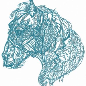 Hairy horse sketch embroidery design