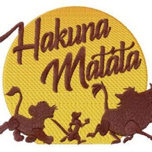 Hakuna Matata sunset embroidery design
