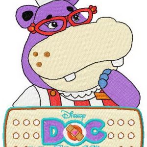 Hallie Hippo and logo embroidery design