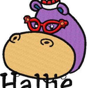 Hallie Hippo 10 embroidery design