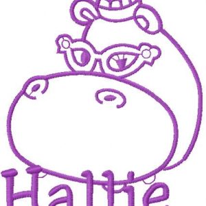 Hallie Hippo 11 embroidery design