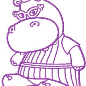 Hallie Hippo 12 embroidery design