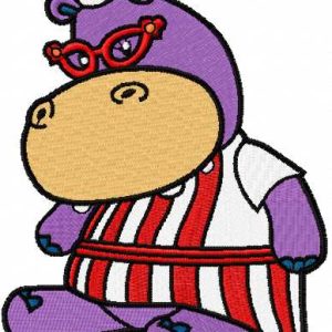 Hallie Hippo 9 embroidery design