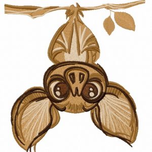 Halloween bat embroidery design