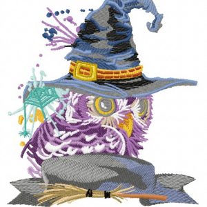 Halloween owl embroidery design