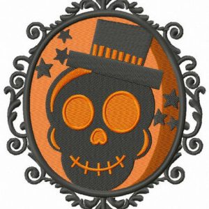 Halloween portrait embroidery design