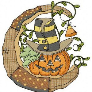 Halloween pumpkin embroidery design