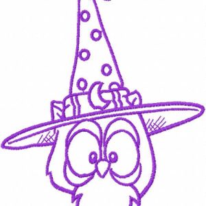 Halloween violet owl embroidery design