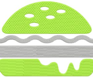 Hamburger symbol embroidery design