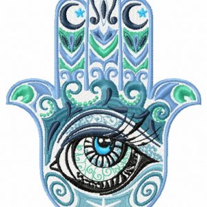 Hamsa with eye embroidery design