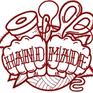 Hand made redwork embroidery design