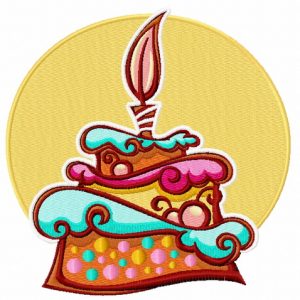 Happy birthday cake 2 embroidery design
