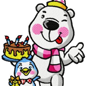 Happy Birthday Teddy! embroidery design
