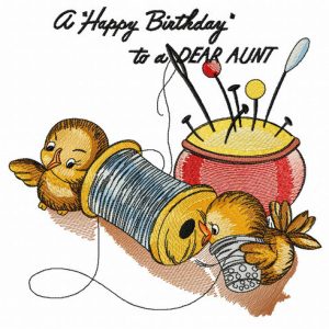 A Happy Birthday to a DEAR AUNT embroidery design
