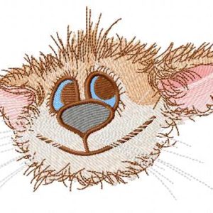 Happy cat smile embroidery design