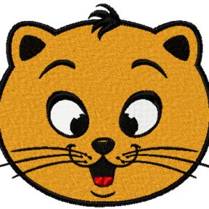 Cat happy smile embroidery design