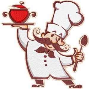 Funny chef embroidery design