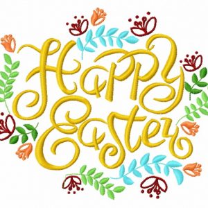 Happy Easter 3 embroidery design