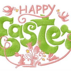 Happy Easter composition embroidery design