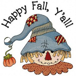 Happy fall embroidery design