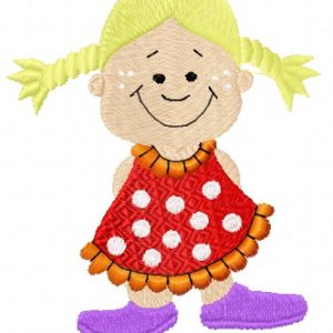 Happy girl embroidery design