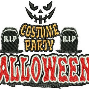 Happy Halloween costume party 2 embroidery design