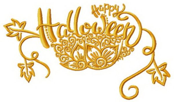 Happy Halloween decoration embroidery design