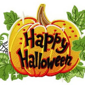Happy Halloween pumpkin embroidery design