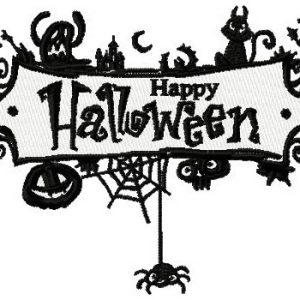 Happy Halloween sign embroidery design