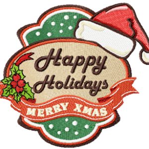 Christmas Happy Holidays embroidery design