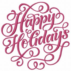 Happy holidays embroidery design