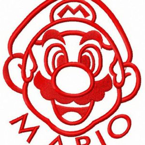 Happy Mario face embroidery design