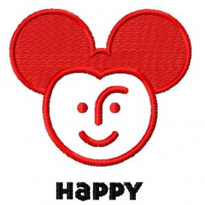Happy Mickey embroidery design