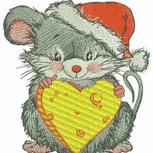 Happy mousekin embroidery design