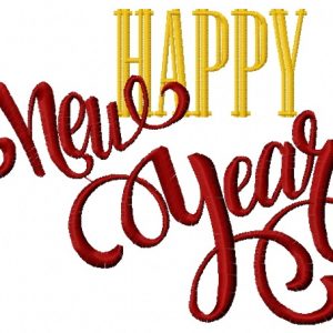 Happy New Year 2 embroidery design