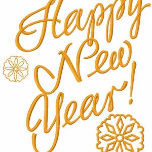 Happy New Year embroidery design