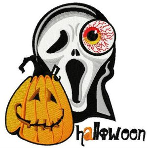 Happy pumpkin embroidery design