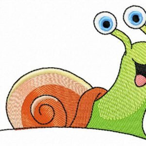 Happy snail embroidery design
