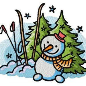Happy snowman 2 embroidery design