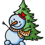 Happy snowman 3 embroidery design
