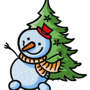 Happy snowman 3 embroidery design