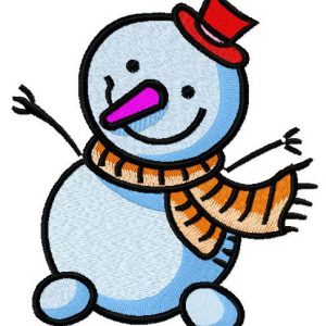 Happy snowman 4 embroidery design