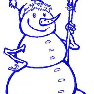 Happy snowman 6 embroidery design